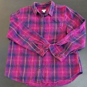 L.L. Bean Red and Blue Plaid Shirt